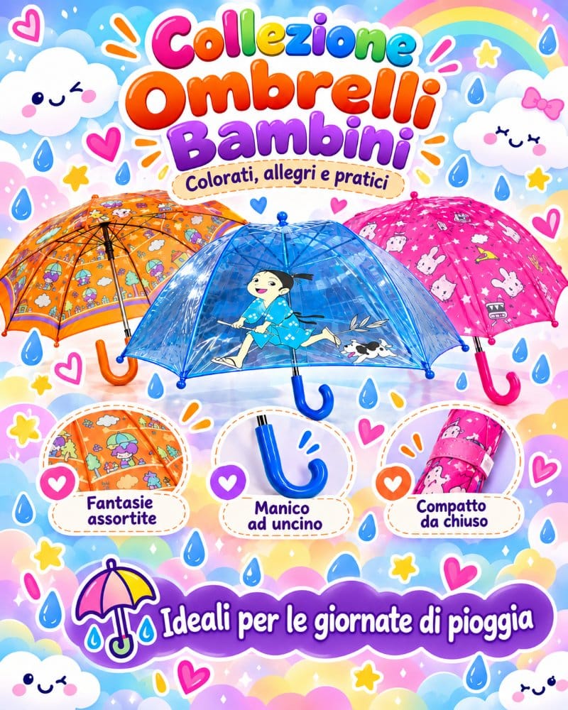 Ombrello Classico Antivento per Bambini Gratuito con soli 40 punti per i clienti MySpio